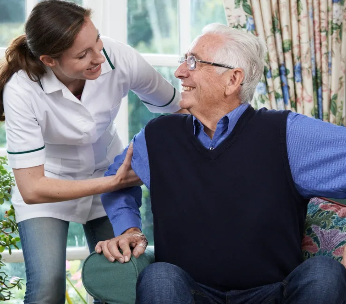 a nurse and a nurse in a living room
